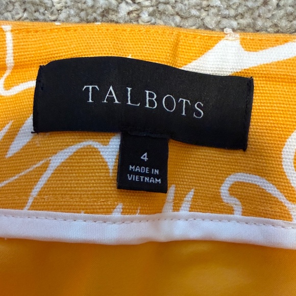Talbots orange floral skirt sz 4 - Picture 3 of 5